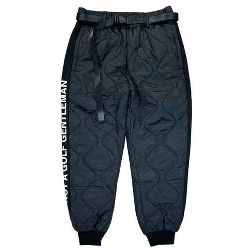 #FRONT QUILTED ADJUSTABLE PANTS BLACK/BLACK