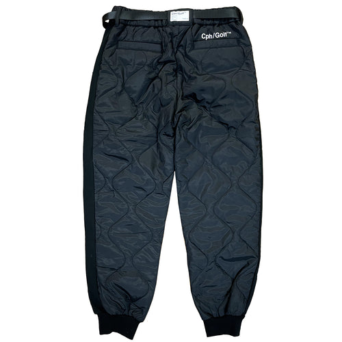 #FRONT QUILTED ADJUSTABLE PANTS BLACK/BLACK