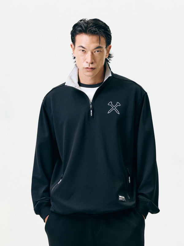 Highneck Half Zip-up Pocket Sweatshirts