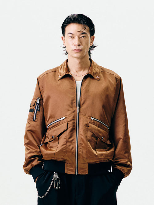 Nylon Collar Point Aviator Jacket