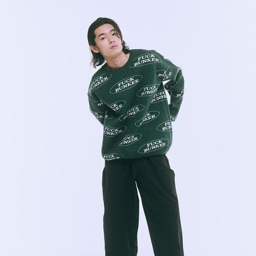 Fuck Bunker Jacquard SWEATER | Green