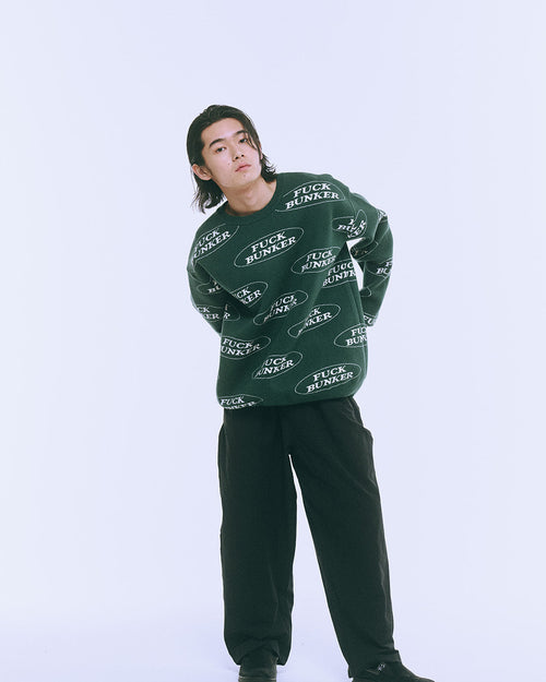 Fuck Bunker Jacquard SWEATER | Green