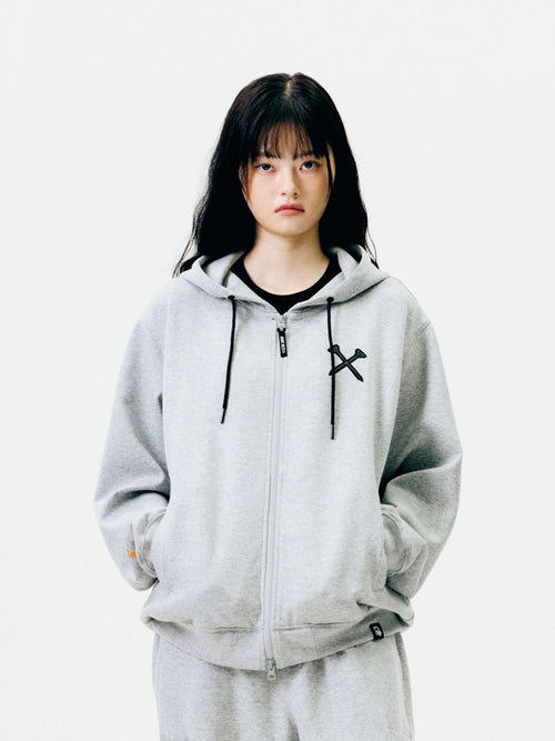 Club Hoodie Applique Zip-up