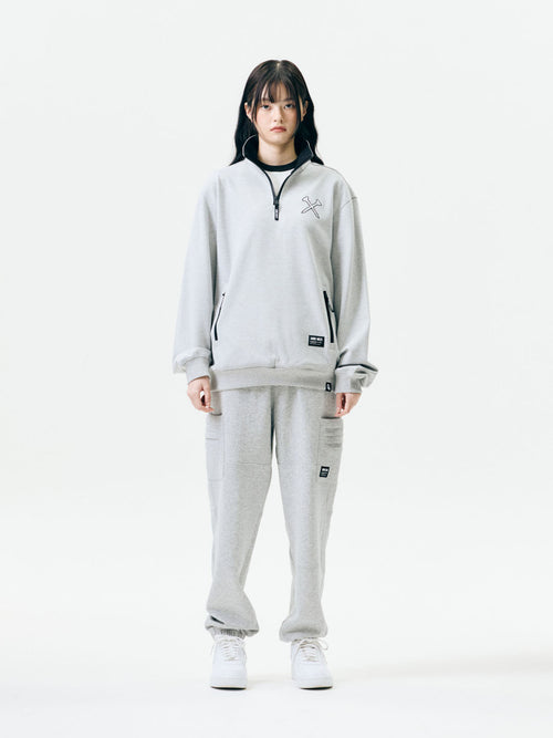 Highneck Half Zip-up Pocket Sweatshirts