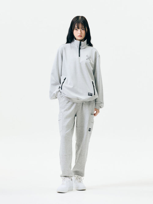 Highneck Half Zip-up Pocket Sweatshirts