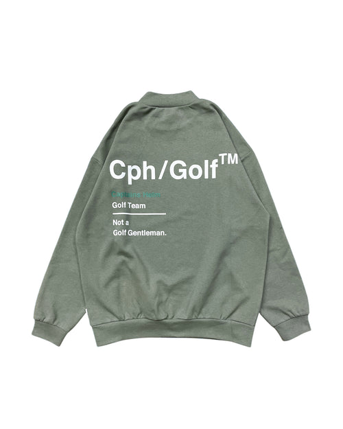 #SIDE HALF ZIP L/S MOCK NECK TEE KHAKI