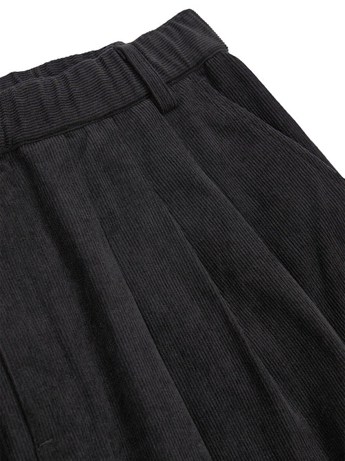Corduroy Three Tuck Wide Pants