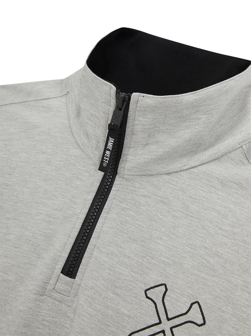 Highneck Half Zip-up Pocket Sweatshirts