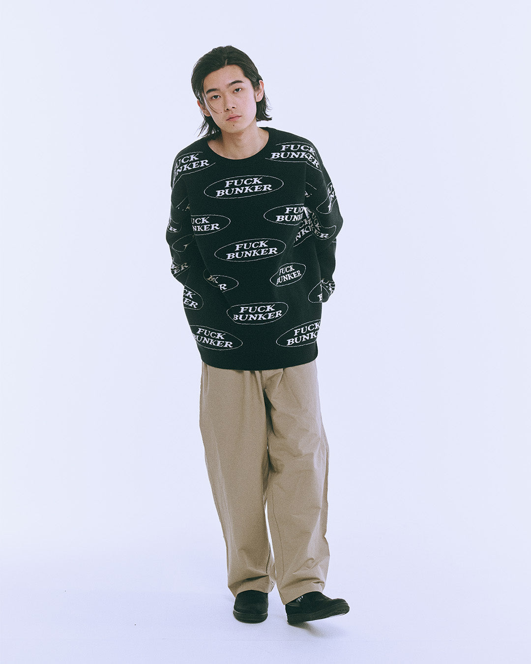 Fuck Bunker Jacquard SWEATER | Black – RUFFLOG