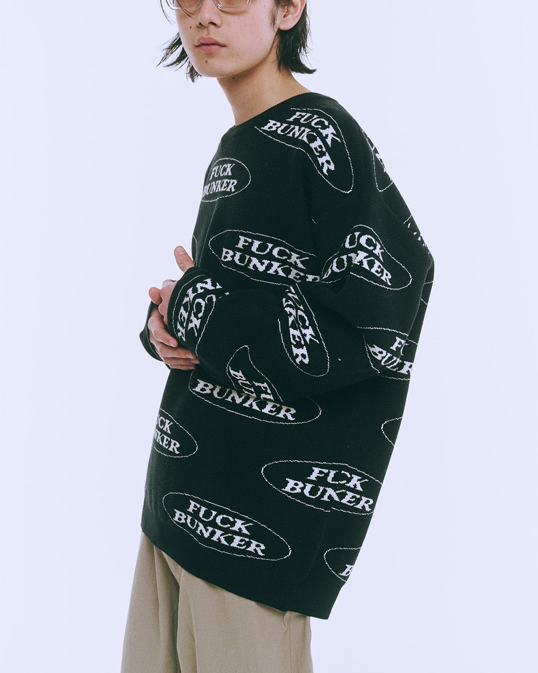 Fuck Bunker Jacquard SWEATER | Black – RUFFLOG