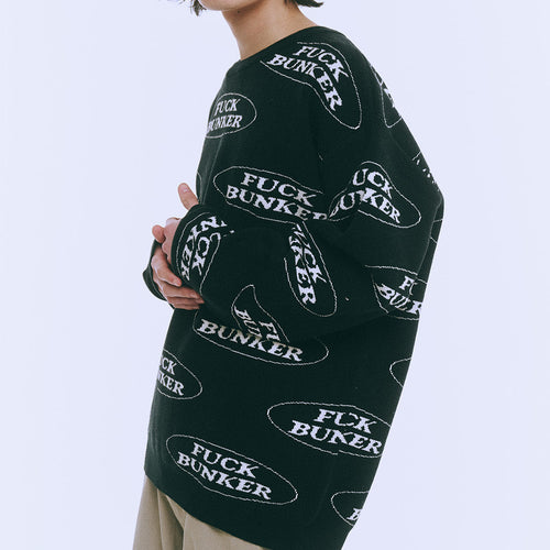 Fuck Bunker Jacquard SWEATER | Black