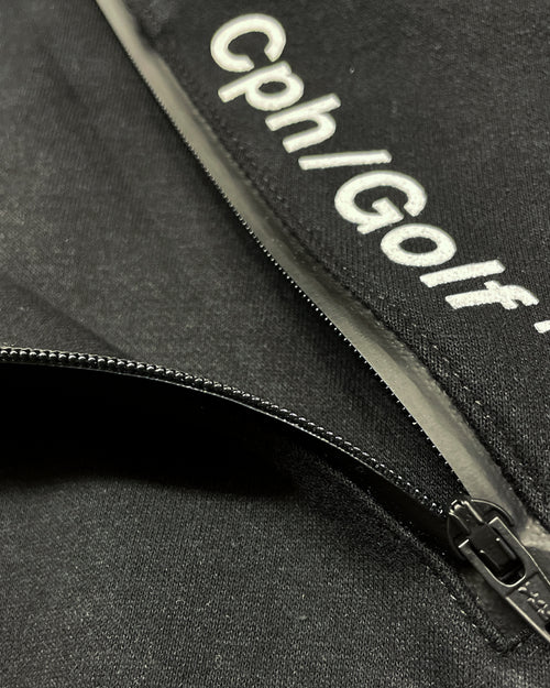 #SIDE HALF ZIP L/S MOCK NECK TEE BLACK