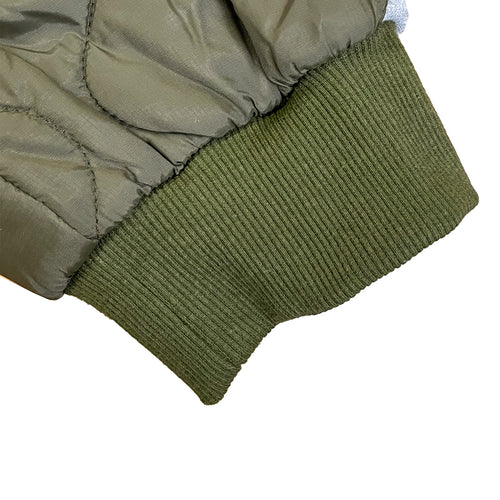 #QUILTED ARM PULLOVER L.GRAY/KHAKI