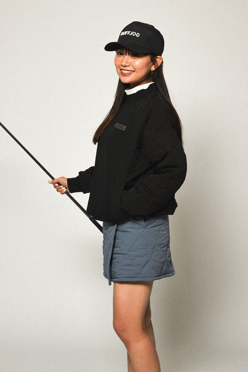 STRAIGHT QUILT PUFFER SKIRT GREY