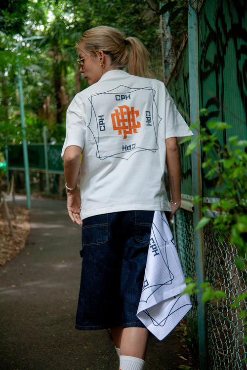 [WOMENS]OVERLAP LOGO SS MOCK