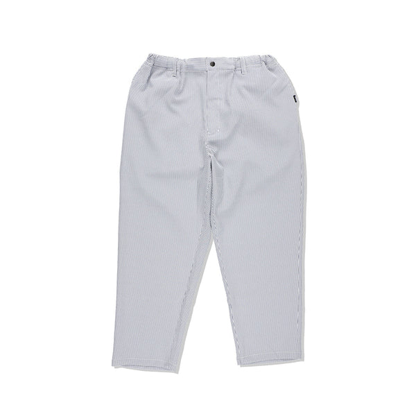 Seersucker Ankle-cut Easy PANTS | Black Stripe