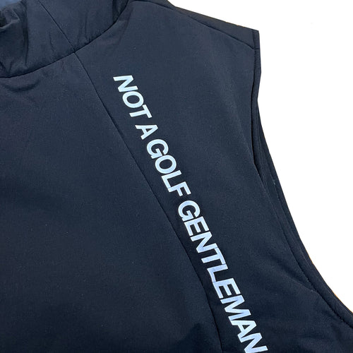 #NAGG DIAGONAL ZIP PUFFER VEST BLACK