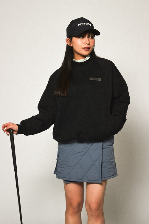 STRAIGHT QUILT PUFFER SKIRT GREY