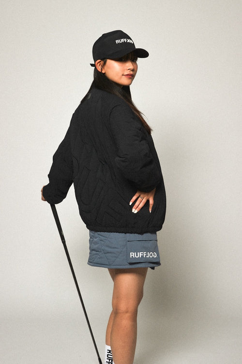 STRAIGHT QUILT PUFFER SKIRT GREY