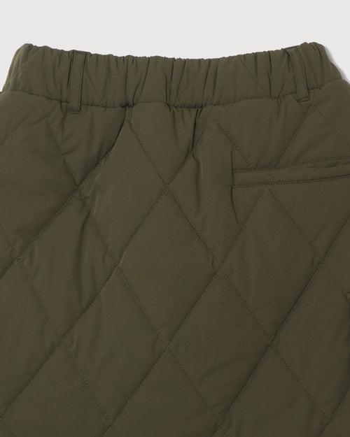 STRAIGHT QUILT PUFFER SKIRT KHAKI