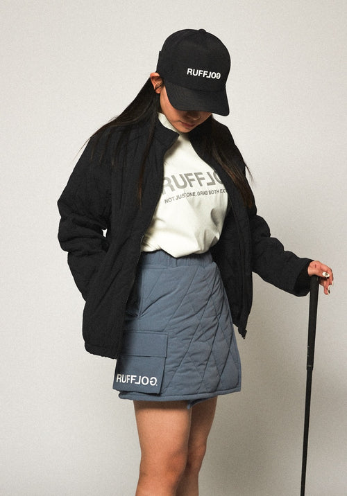 STRAIGHT QUILT PUFFER SKIRT GREY