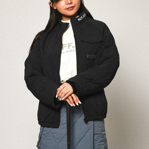 STRAIGHT QUILT PUFFER JACKET BLACK