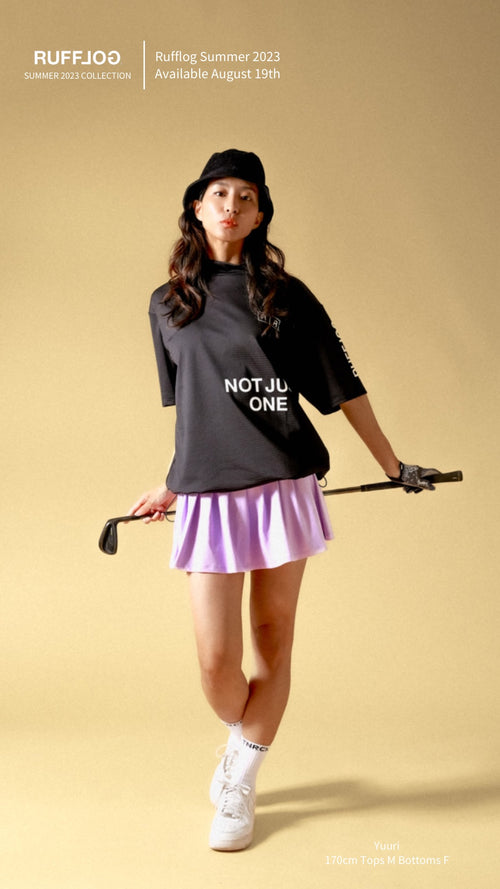 MESH SPONSORED MOCK TEE BLACK