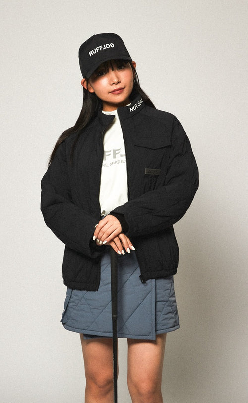 STRAIGHT QUILT PUFFER SKIRT GREY