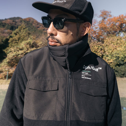 #TEC FLEECE ZIP UP BLOUSON BLACK