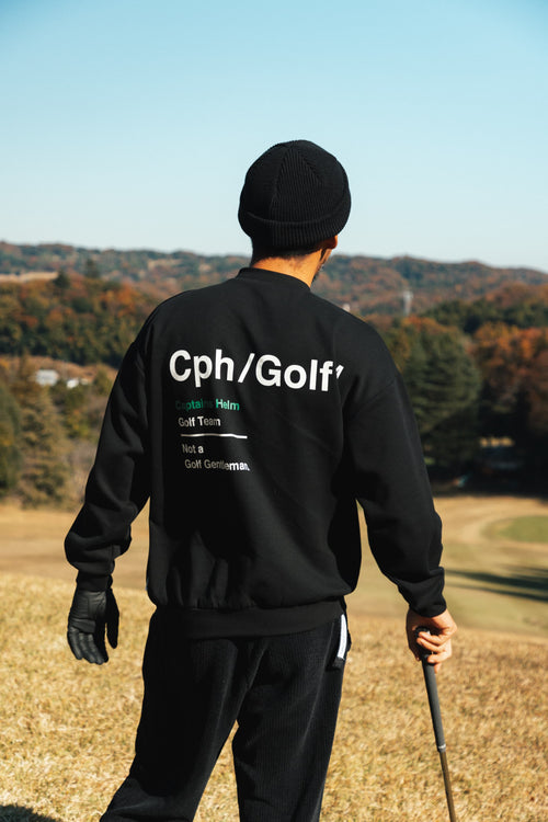 #SIDE HALF ZIP L/S MOCK NECK TEE BLACK