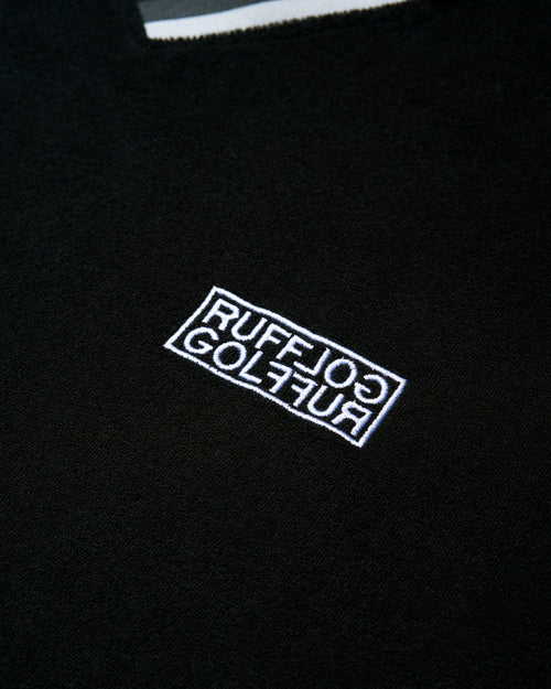 Tri-Collar Pile Mesh Polo Black