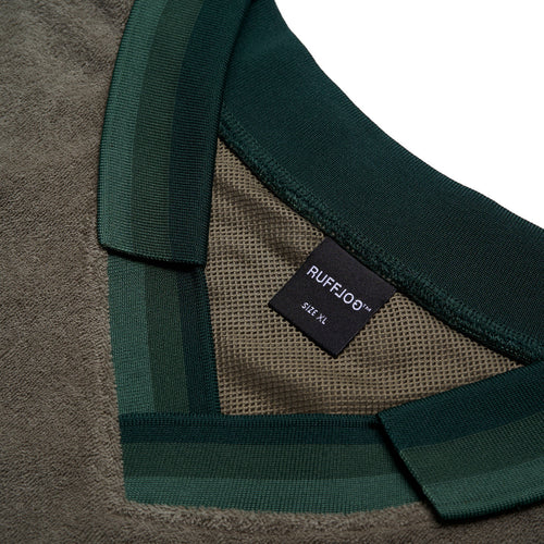 Tri-Collar Pile Mesh Polo Olive