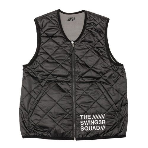 QUILT REVERSIBLE VEST BLKGRY