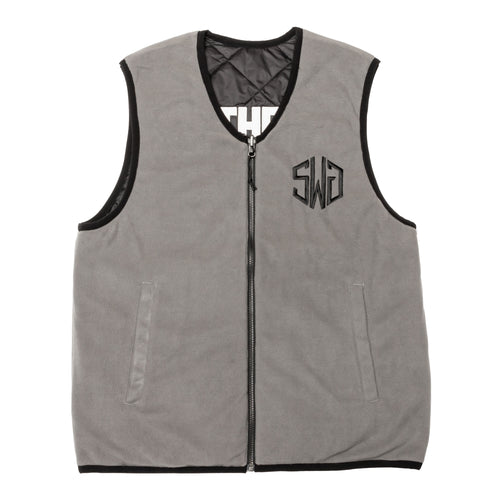 QUILT REVERSIBLE VEST BLKGRY