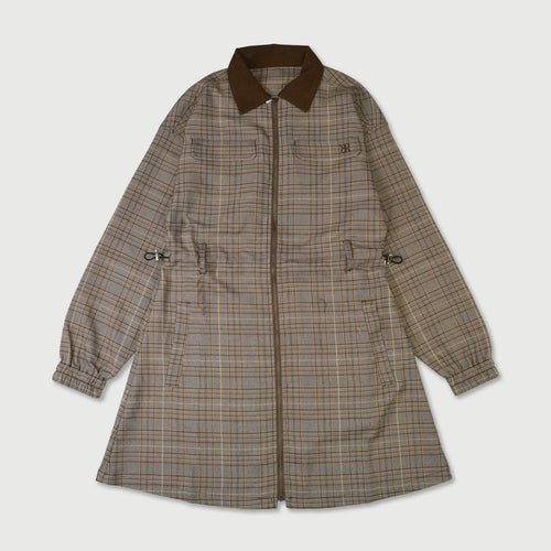 グレンチェックドロストワンピース