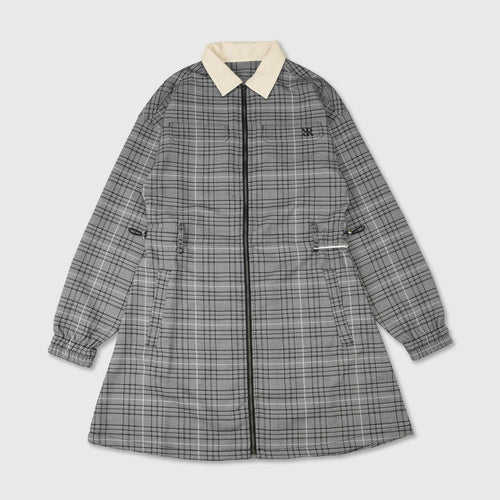 グレンチェックドロストワンピース