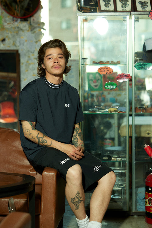 NYLON SMOOTH MOCK NECK TEE
