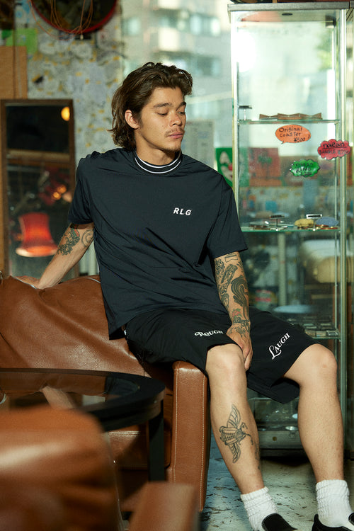 NYLON SMOOTH MOCK NECK TEE