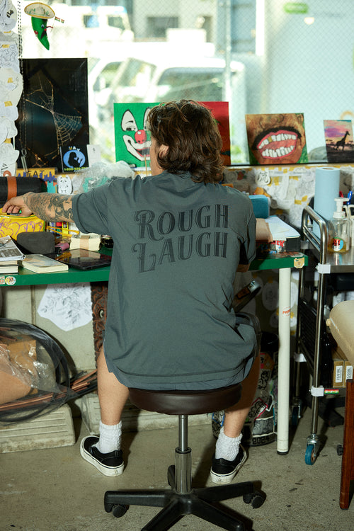NYLON HALFZIP MOCK NECK TEE