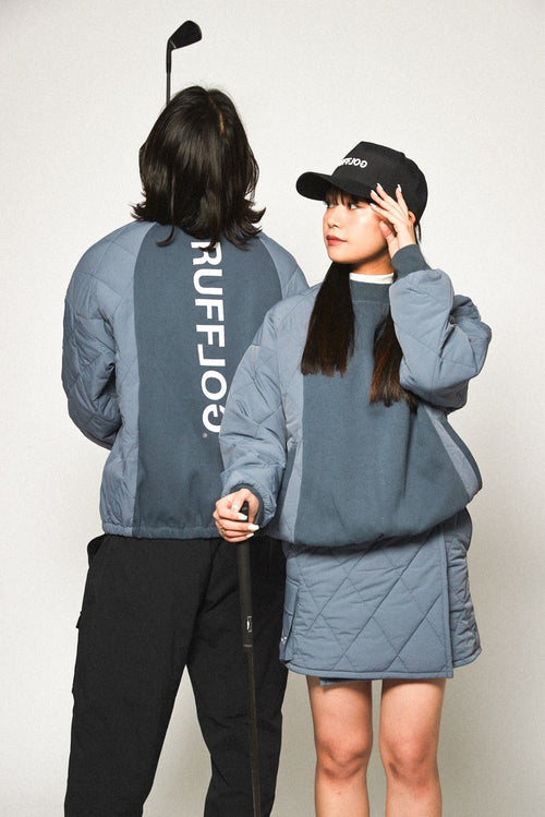 STRAIGHT QUILT PUFFER SKIRT GREY