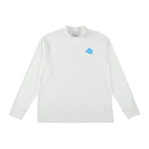 CLASSIC LOGO LONG SLEEVE MOCK NECK SHIRT  WHITE