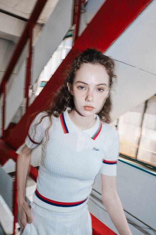 TIPPED RIB KNIT POLO