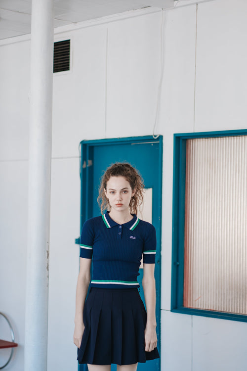 TIPPED RIB KNIT POLO