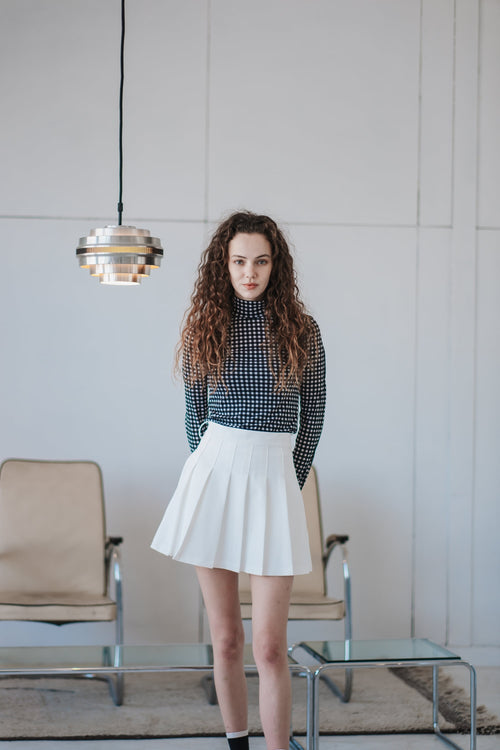 CHECK MOCKNECK TOP