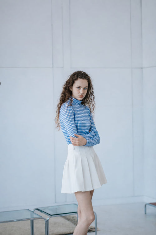 CHECK MOCKNECK TOP