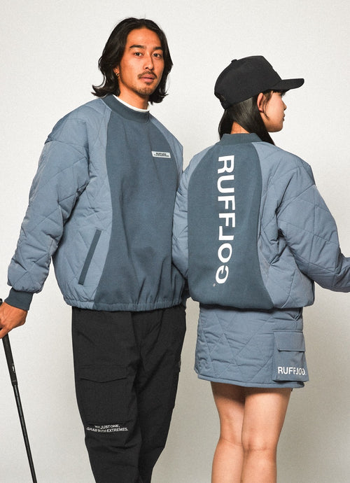 STRAIGHT QUILT PUFFER SKIRT GREY