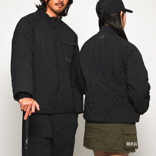 STRAIGHT QUILT PUFFER JACKET BLACK