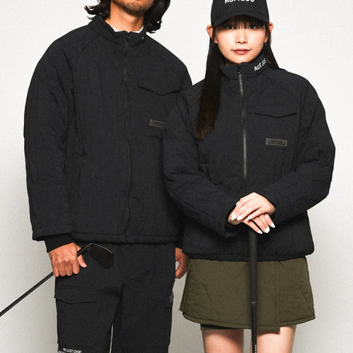 STRAIGHT QUILT PUFFER JACKET BLACK