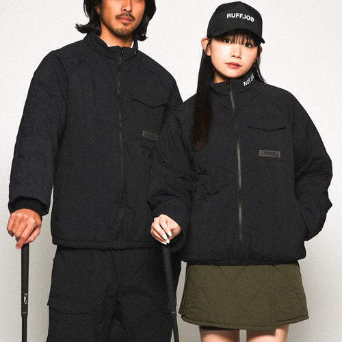 STRAIGHT QUILT PUFFER JACKET BLACK