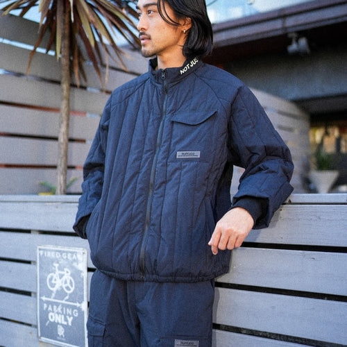 STRAIGHT QUILT PUFFER JACKET BLACK